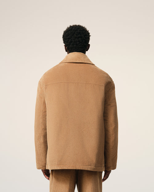 Brown Cotton Corduroy Worker Jacket - 5 - Ami Paris