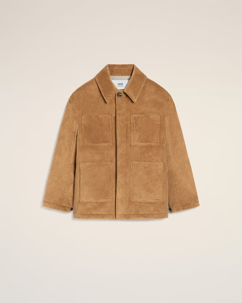 Brown Cotton Corduroy Worker Jacket - 4 - Ami Paris