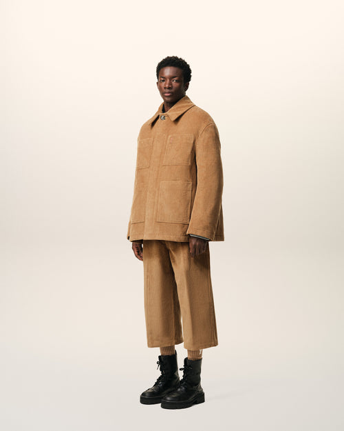 Brown Cotton Corduroy Worker Jacket - 6 - Ami Paris