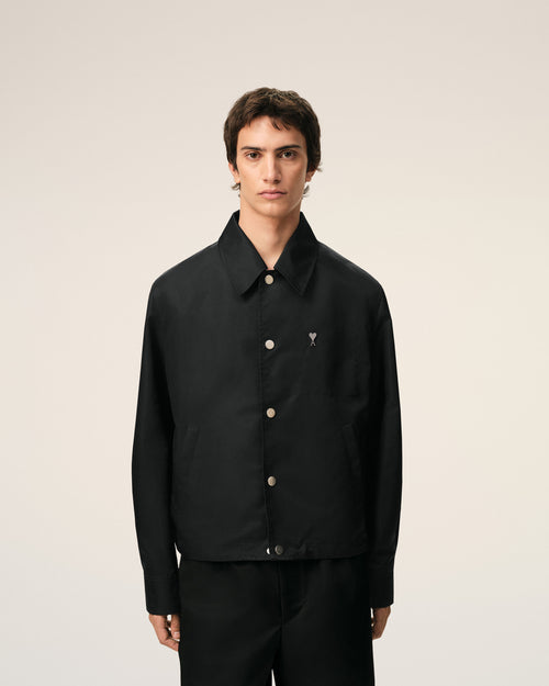 Black Nylon Ami De Coeur Stud Buttoned Jacket - Man - 3 - AMI Paris - Ami Paris