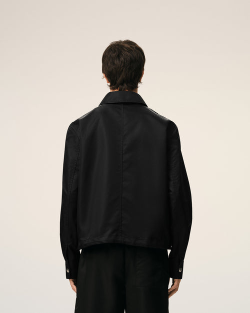 Black Nylon Ami De Coeur Stud Buttoned Jacket - Man - 5 - AMI Paris - Ami Paris