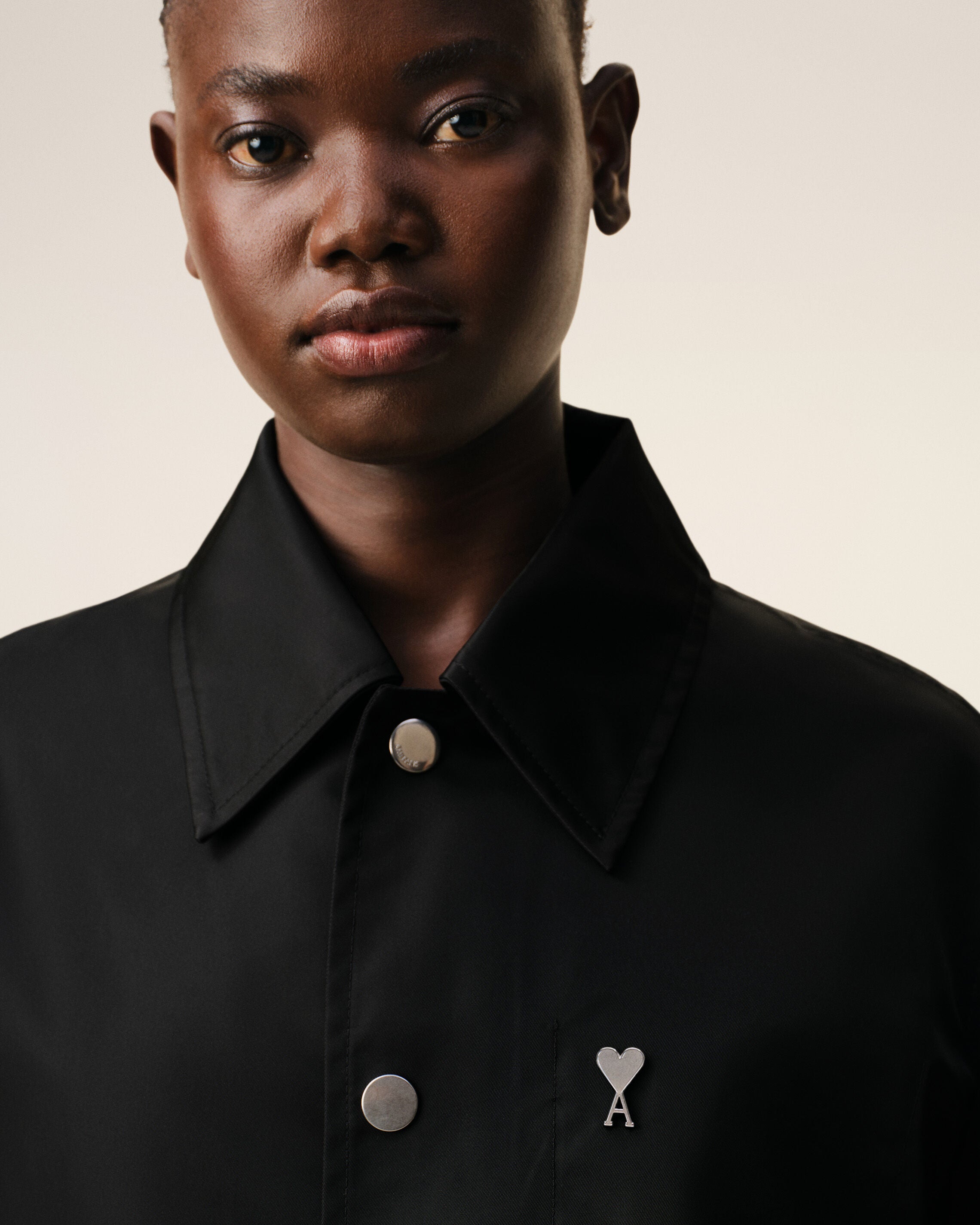 Black Nylon Ami De Coeur Stud Buttoned Jacket - 9