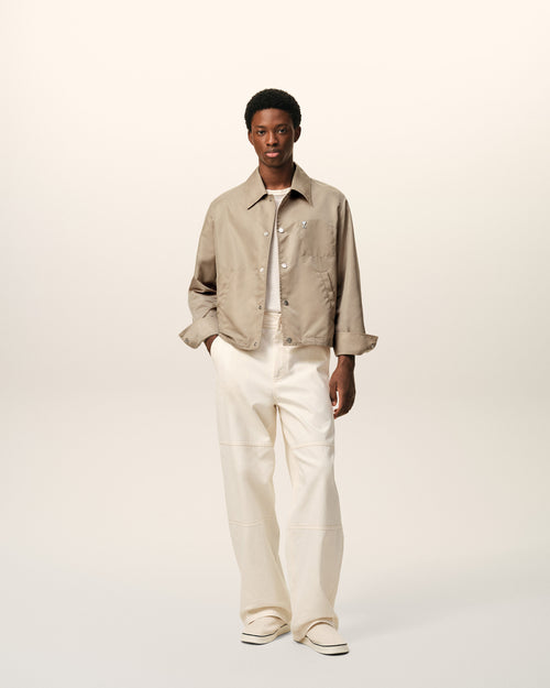 Blouson Beige Boutonné Rivet Ami De Coeur en Nylon - 1 - Ami Paris