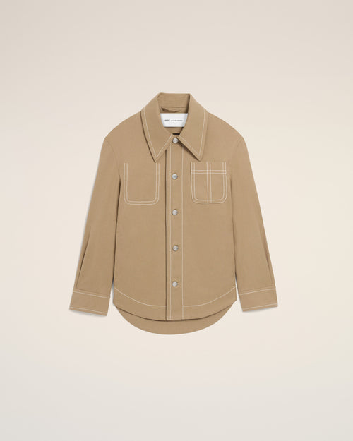 Beige Cotton Worker Buttoned Jacket - Man - 1 - AMI Paris - Ami Paris