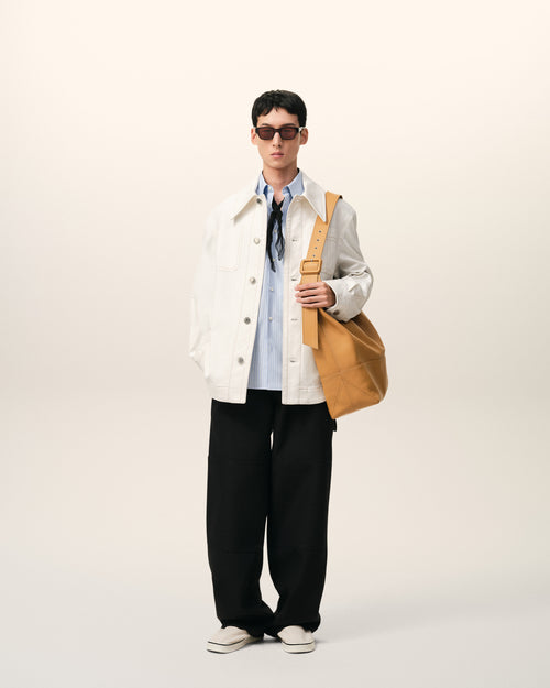 Veste Blanche Worker Boutonnée en Coton - 1 - Ami Paris