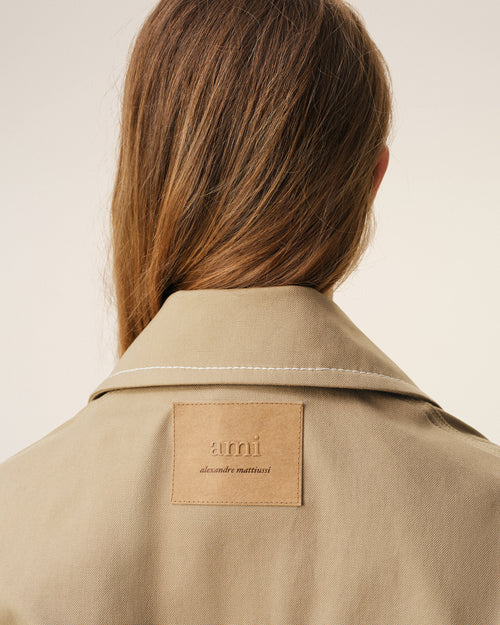 Beige Cotton Worker Buttoned Jacket - Woman - 11 - AMI Paris - Ami Paris