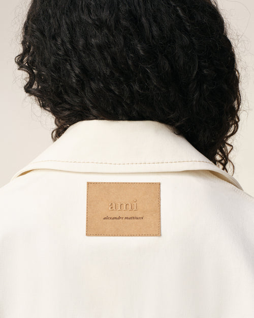 White Cotton Worker Buttoned Jacket - Woman - 11 - AMI Paris - Ami Paris