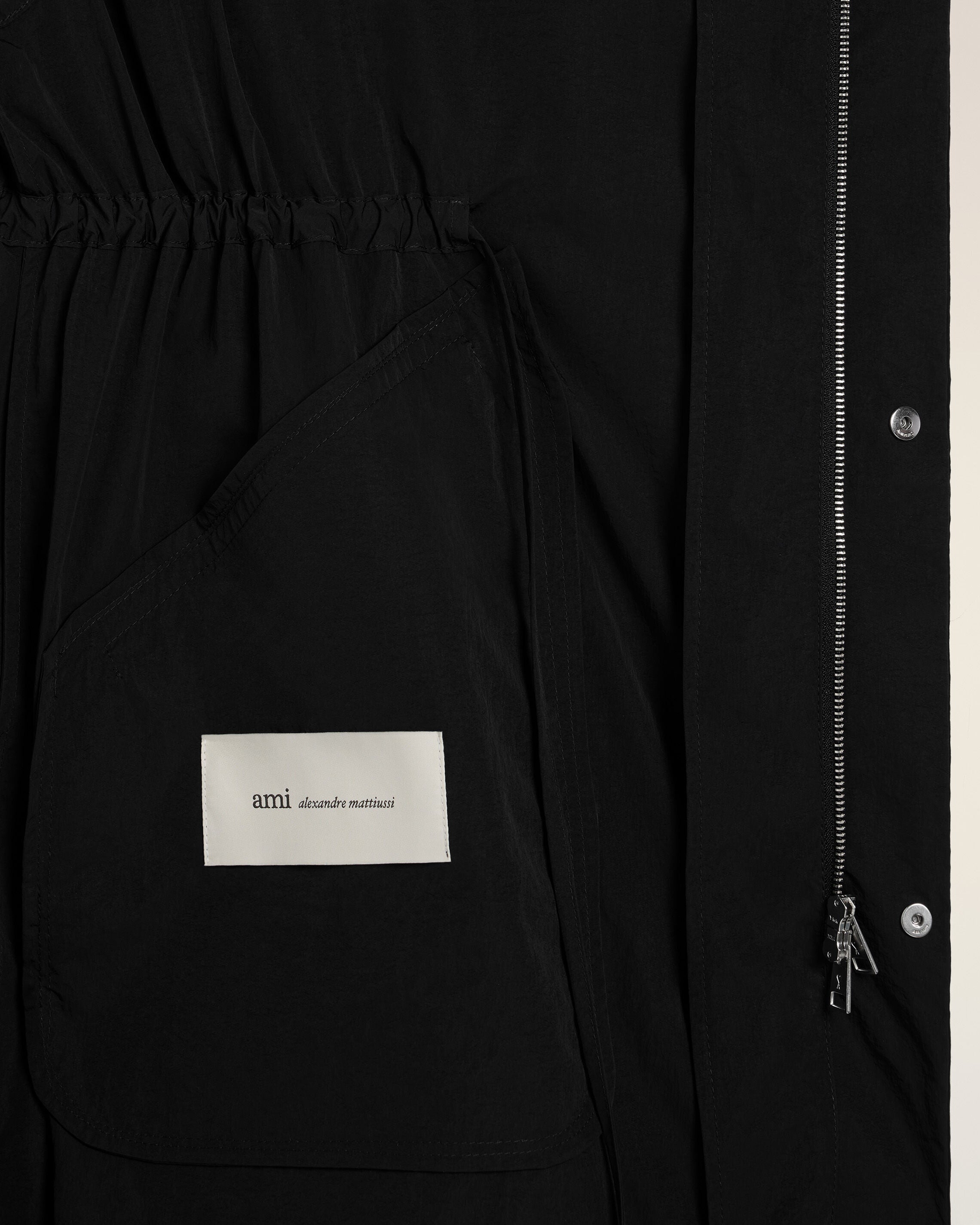 Black Nylon Long Parka - 13
