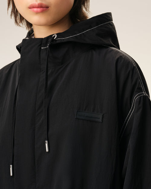 Parka Longue Noire en Nylon - 11 - Ami Paris