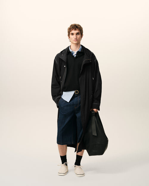 Parka Longue Noire en Nylon - Homme - 2 - AMI Paris - Ami Paris