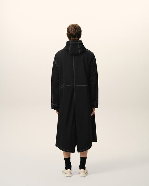 Parka Longue Noire en Nylon - 5 - Ami Paris