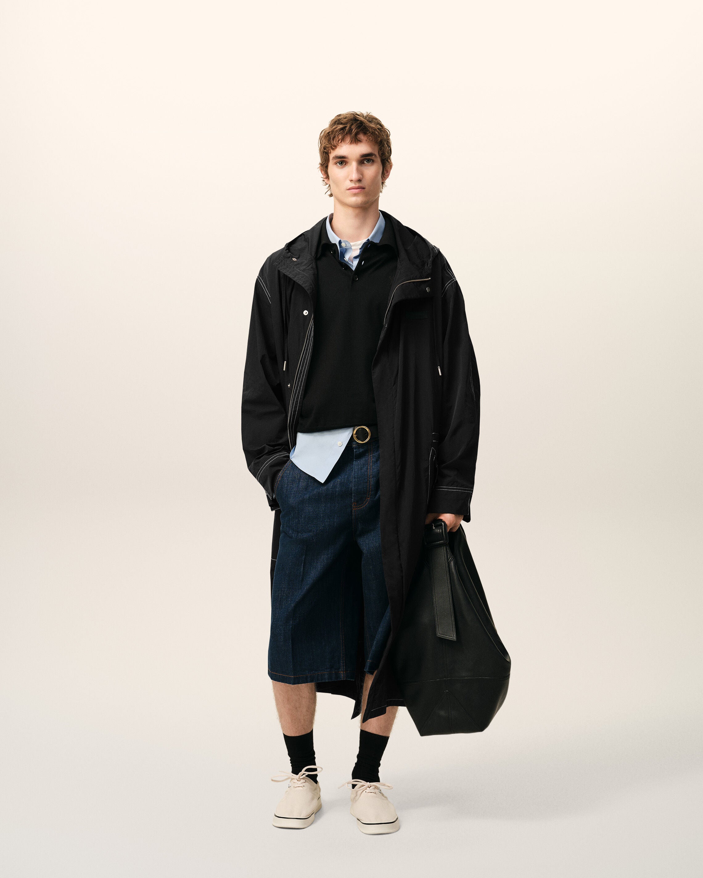 Black Nylon Long Parka - 2