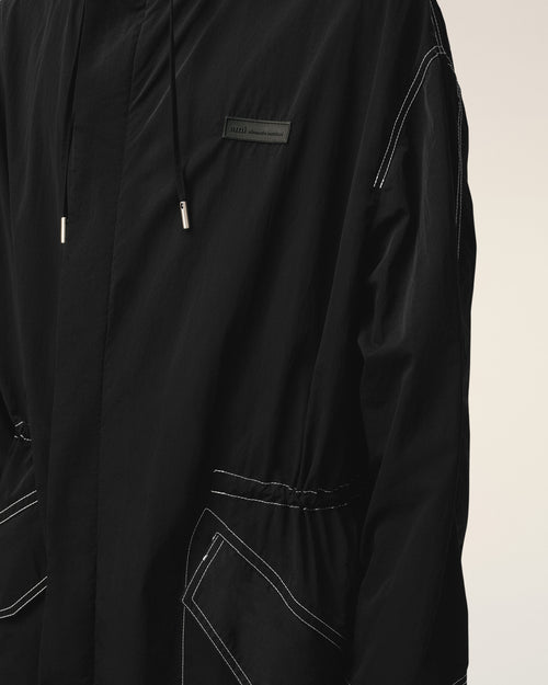 Parka Longue Noire en Nylon - 4 - Ami Paris