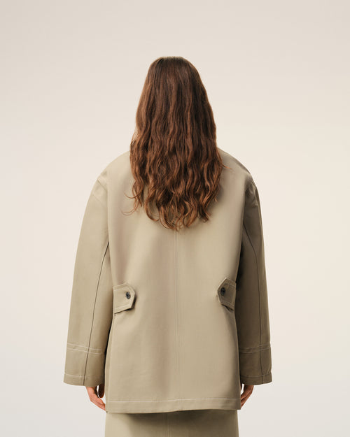 Beige Cotton Worker Jacket - 11 - Ami Paris