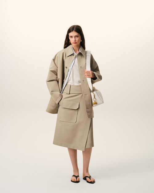                                     Beige Cotton Worker Jacket - 3                                 - Ami Paris