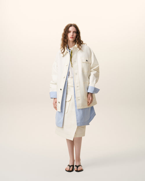                                 White Cotton Worker Jacket - 3                             - Ami Paris