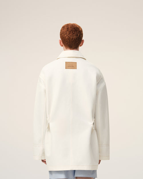 White Cotton Worker Jacket - Man - 5 - AMI Paris - Ami Paris