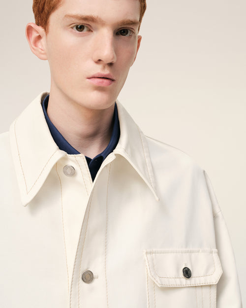 White Cotton Worker Jacket - Man - 4 - AMI Paris - Ami Paris