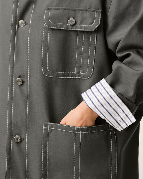 Grey New Wool Worker Jacket - 10 - Ami Paris