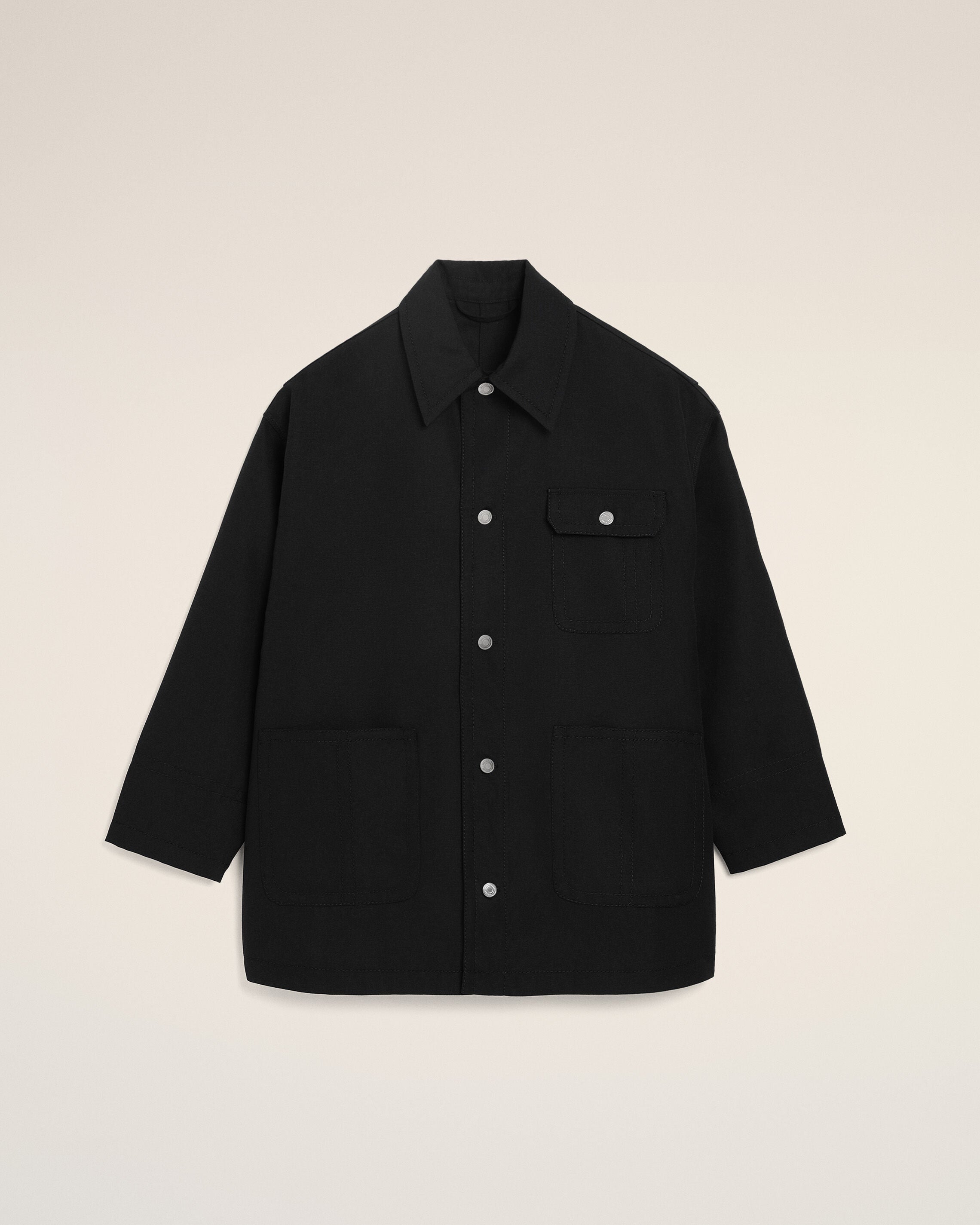 Chaqueta Worker de lana virgen negra - 1