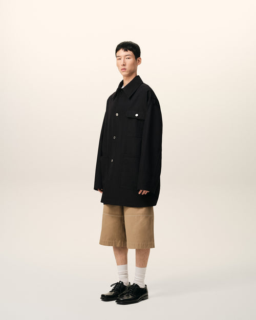 Black New Wool Worker Jacket - 6 - Ami Paris