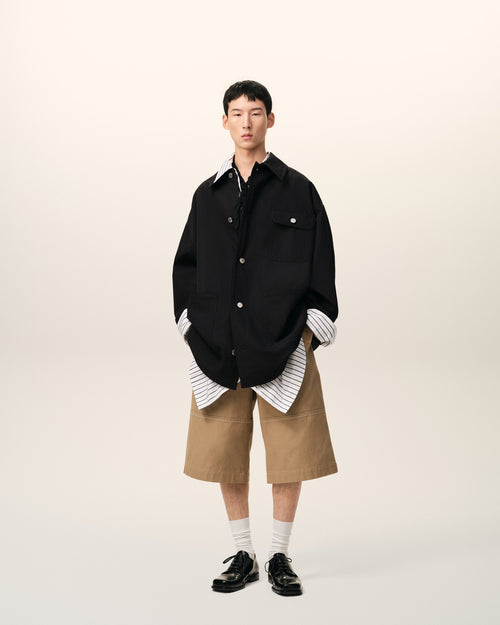 Worker-Jacke aus schwarzer reiner Schurwolle - 1 - Ami Paris