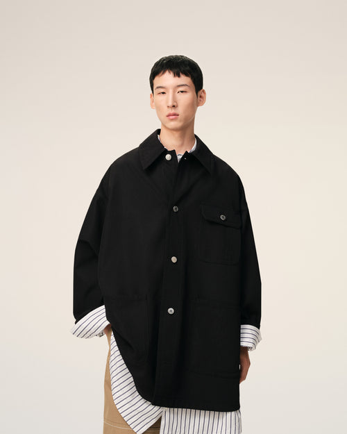 Black New Wool Worker Jacket - 3 - Ami Paris