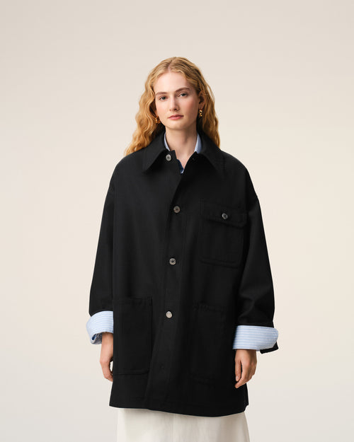 Chaqueta Worker de lana virgen negra - Mujer - 10 - AMI Paris - Ami Paris