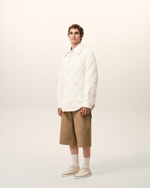 Chaqueta acolchada blanca abotonada de nailon - Hombre - 6 - AMI Paris - Ami Paris