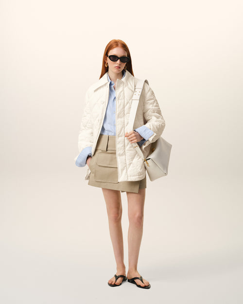                             Veste Blanche Boutonnée Rembourrée en Nylon - 3                         - Ami Paris