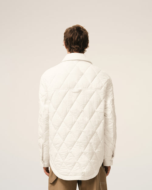 Chaqueta acolchada blanca abotonada de nailon - 5 - Ami Paris