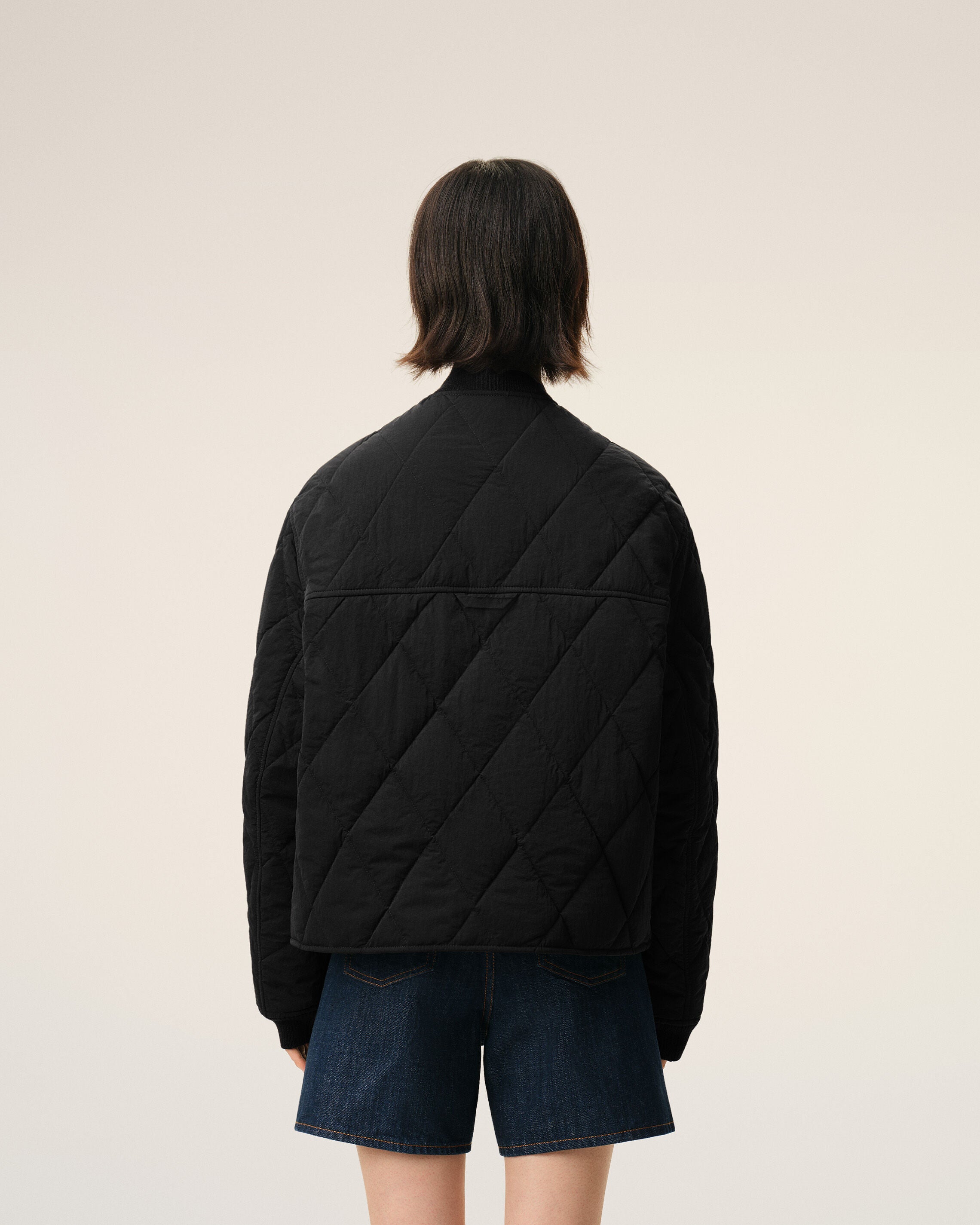 Chaqueta acolchada de nailon negro - 11
