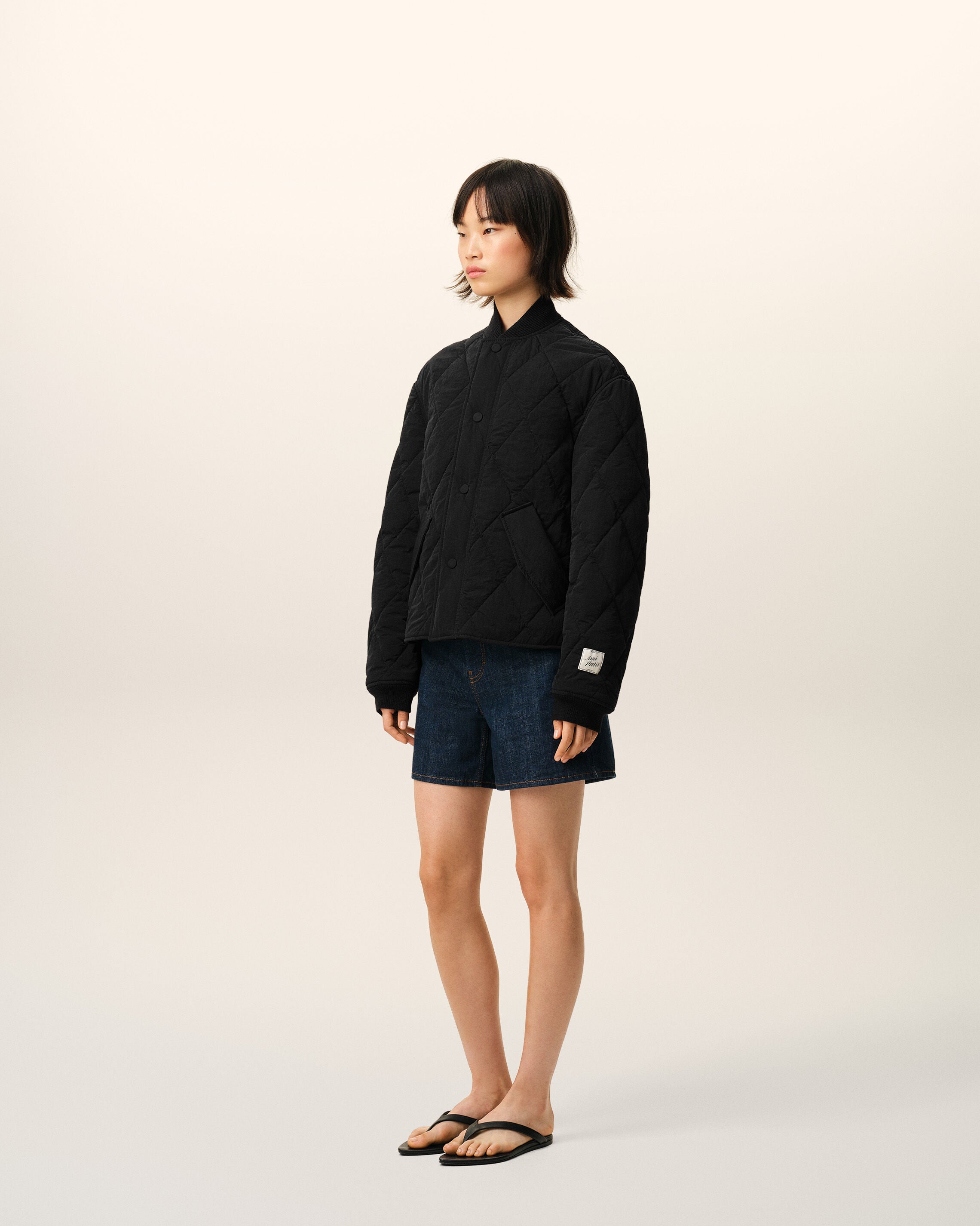 Chaqueta acolchada de nailon negro - 12