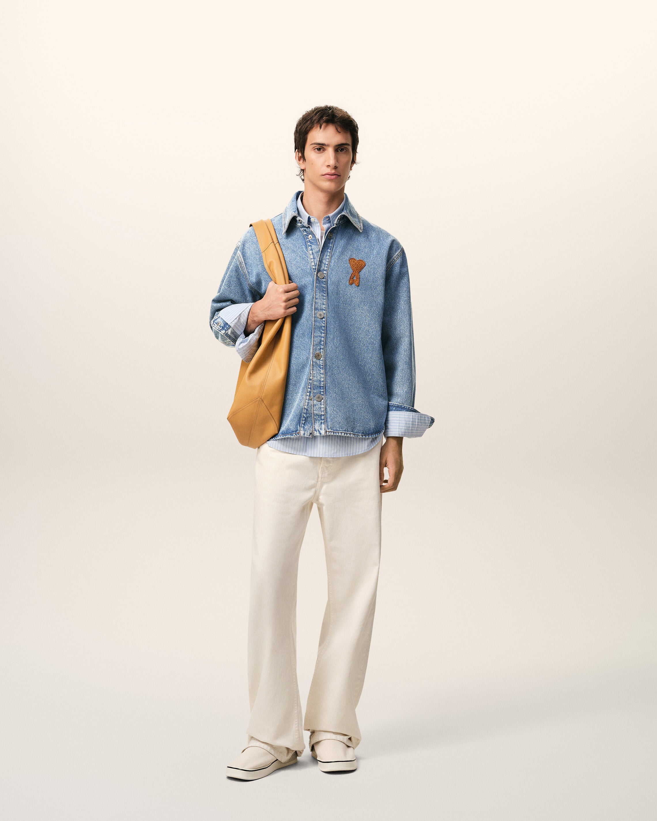 Blue Cotton Knitted Ami De Coeur Overshirt  - 2
