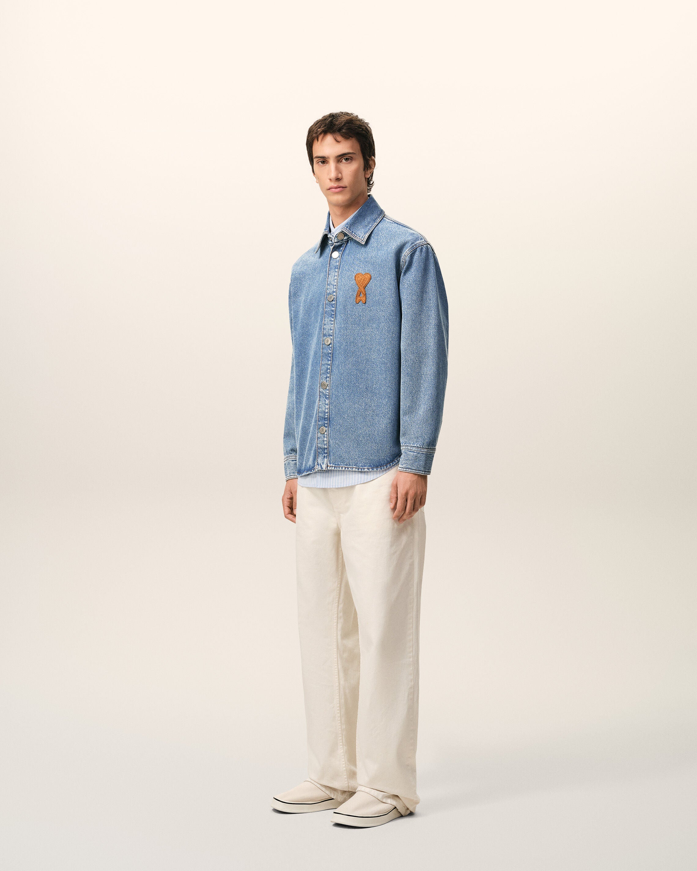 Blue Cotton Knitted Ami De Coeur Overshirt  - 6