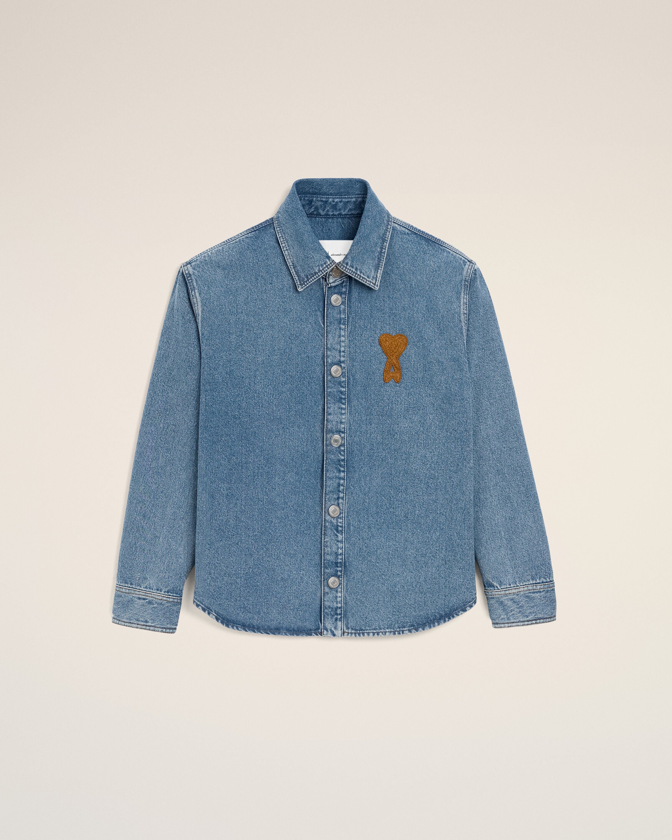 Blue Cotton Knitted Ami De Coeur Overshirt  - 1