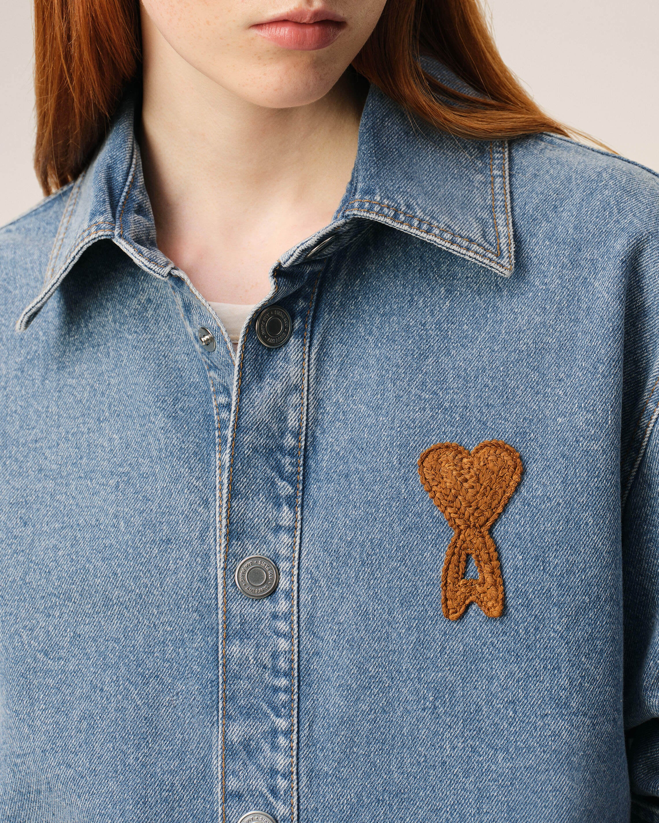 Blue Cotton Knitted Ami De Coeur Overshirt  - 10