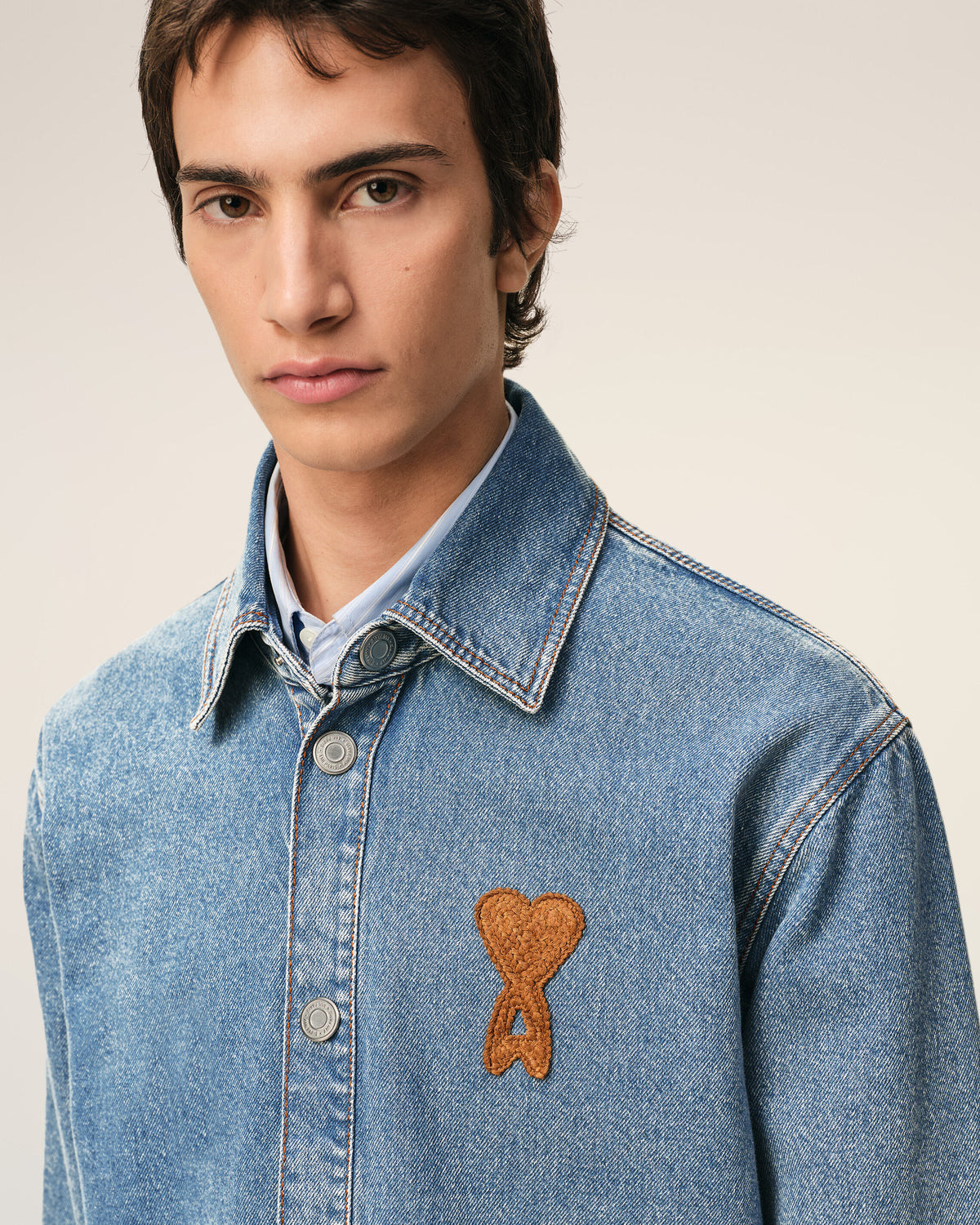 Blue Cotton Knitted Ami De Coeur Overshirt  - 4