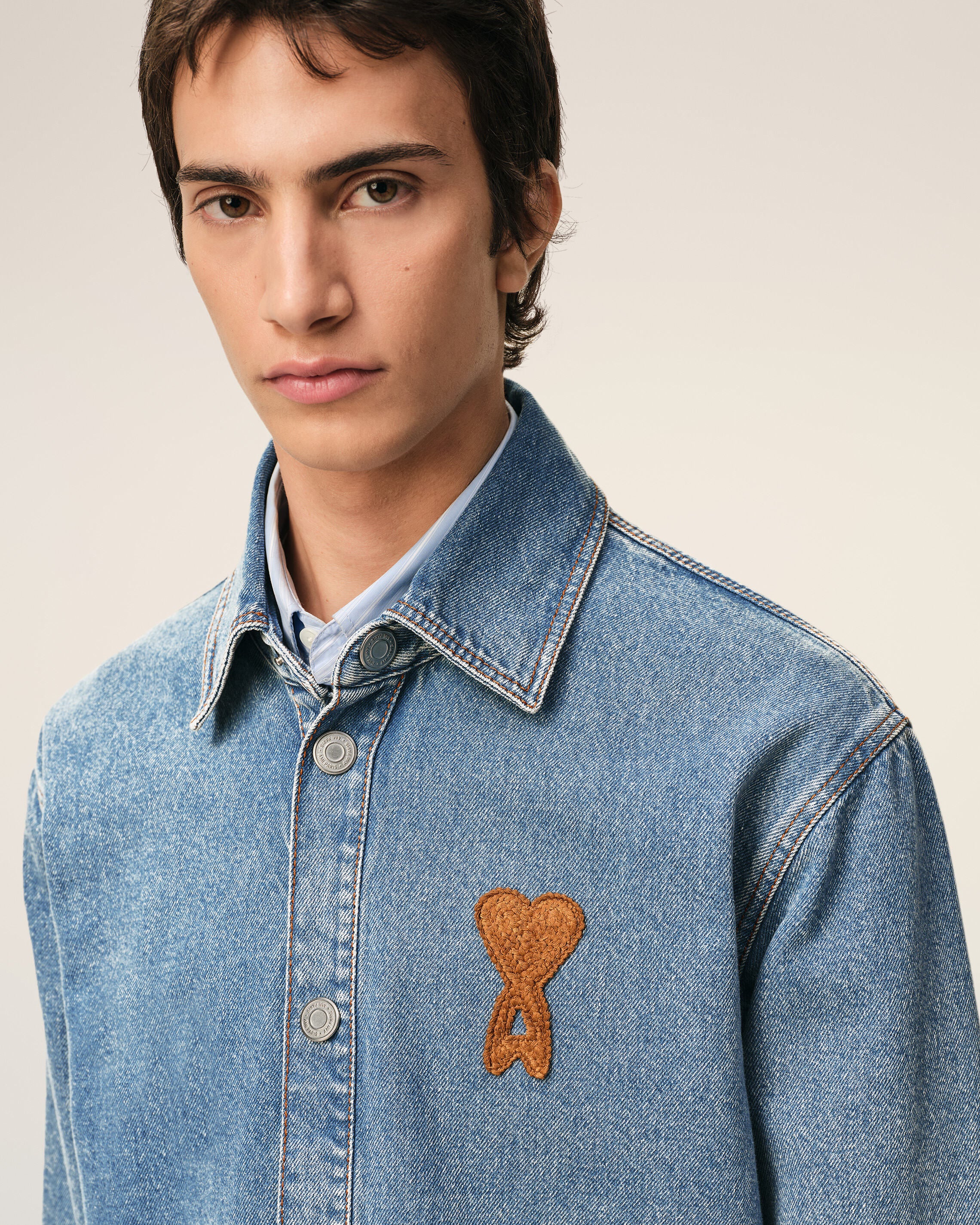 Blue Cotton Knitted Ami De Coeur Overshirt  - 4