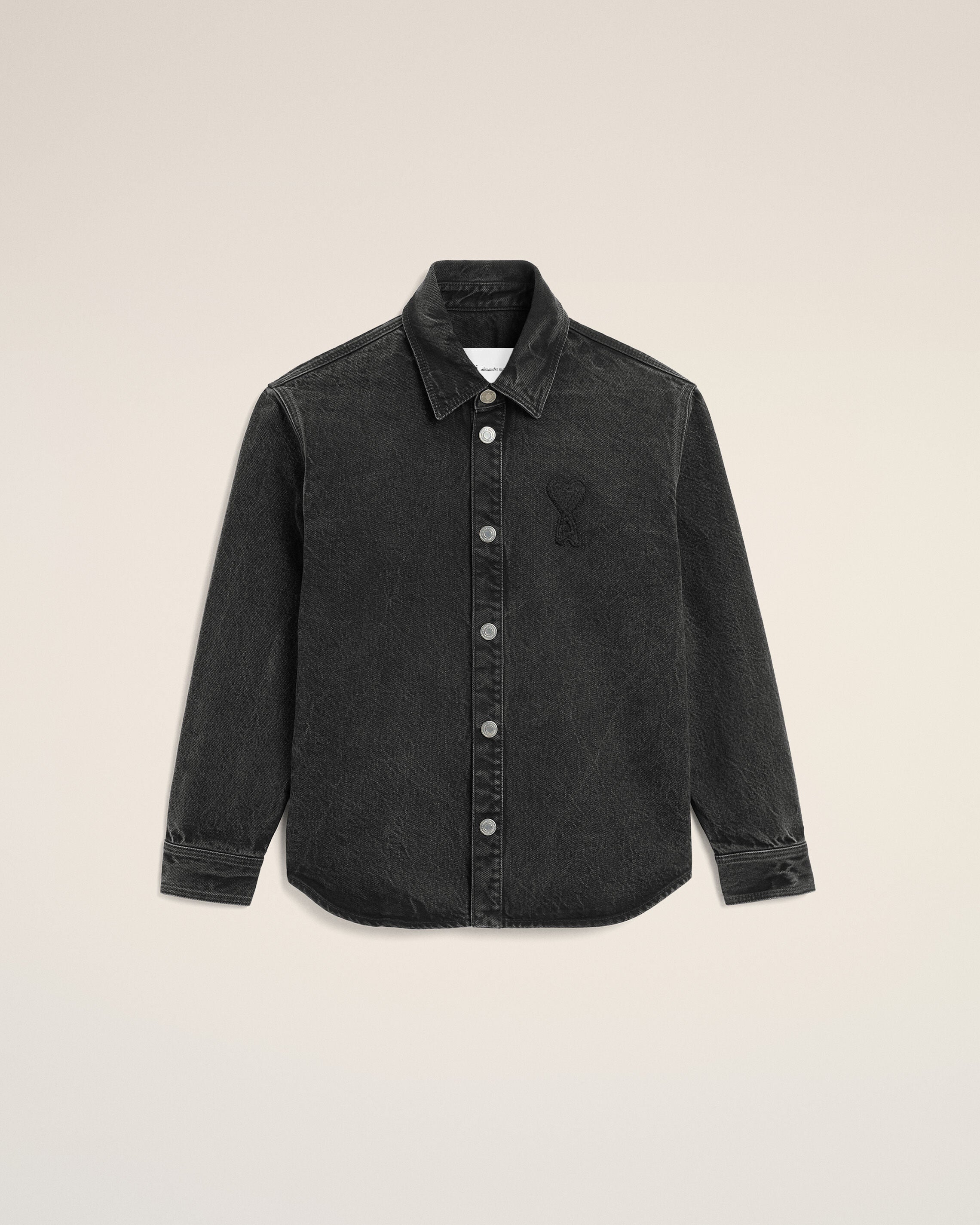 Black Cotton Knitted Ami De Coeur Overshirt - 7