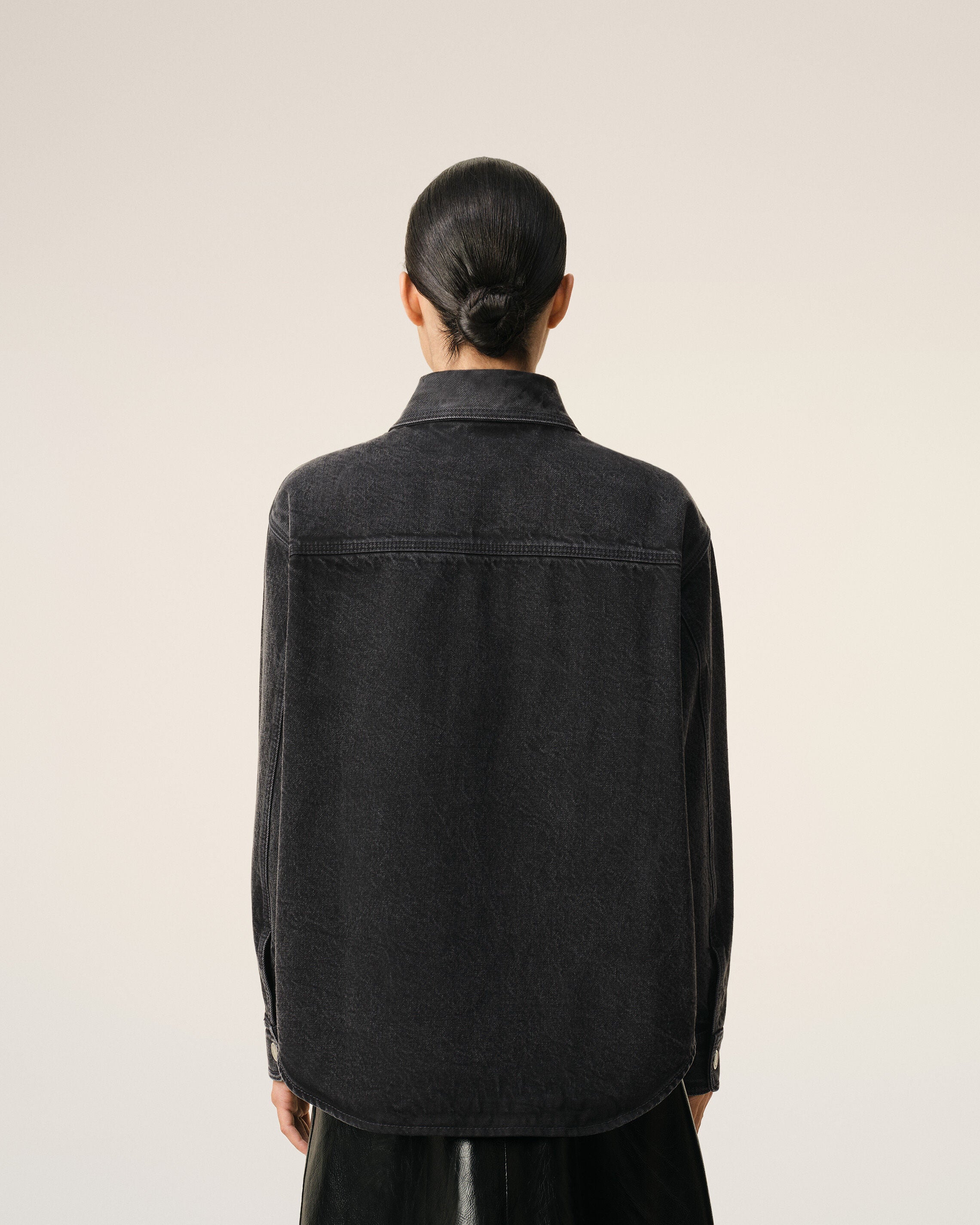 Black Cotton Knitted Ami De Coeur Overshirt - 11