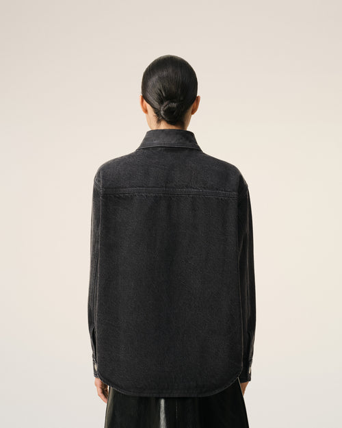 Black Cotton Knitted Ami De Coeur Overshirt - Woman - 11 - AMI Paris - Ami Paris