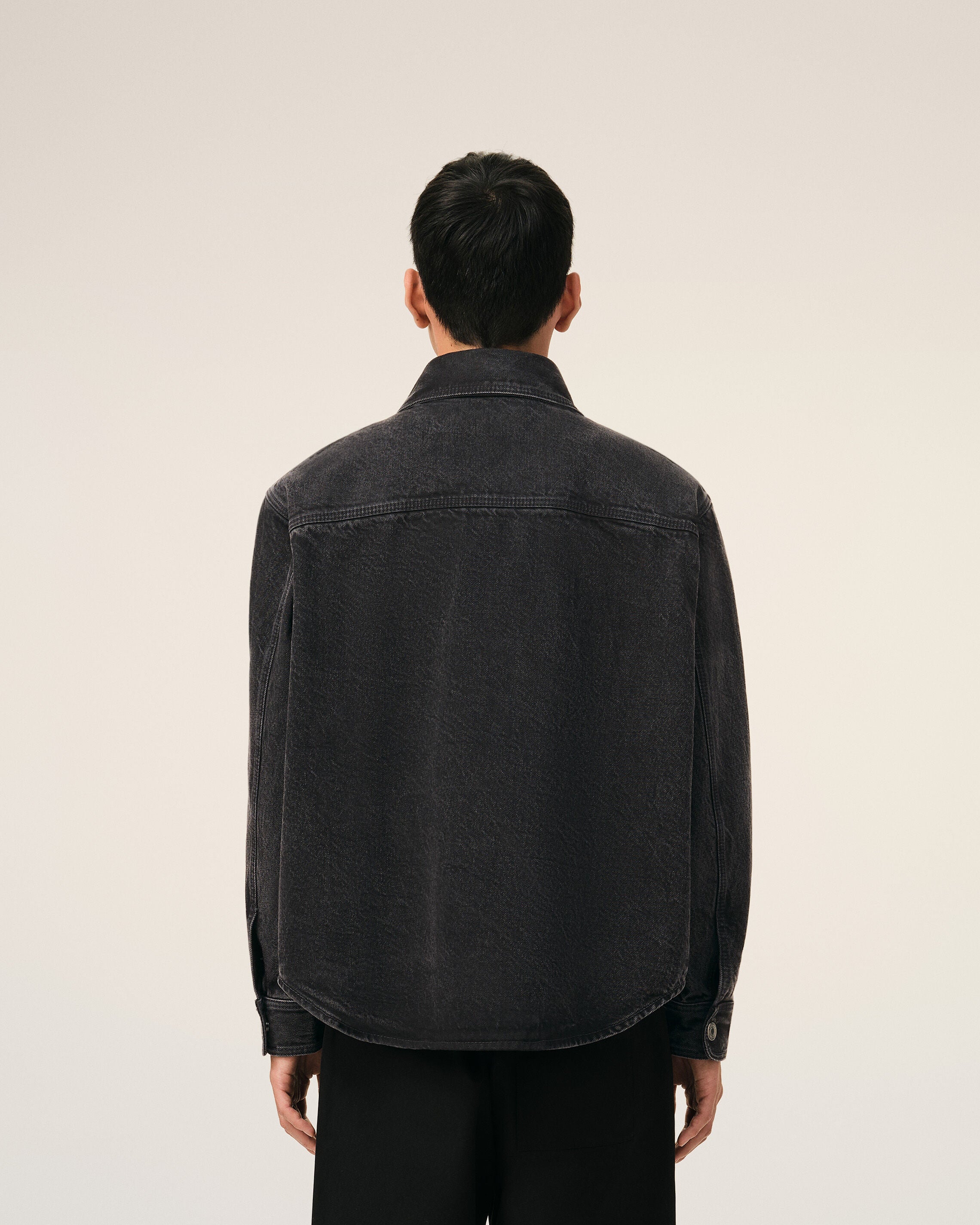 Black Cotton Knitted Ami De Coeur Overshirt - 5