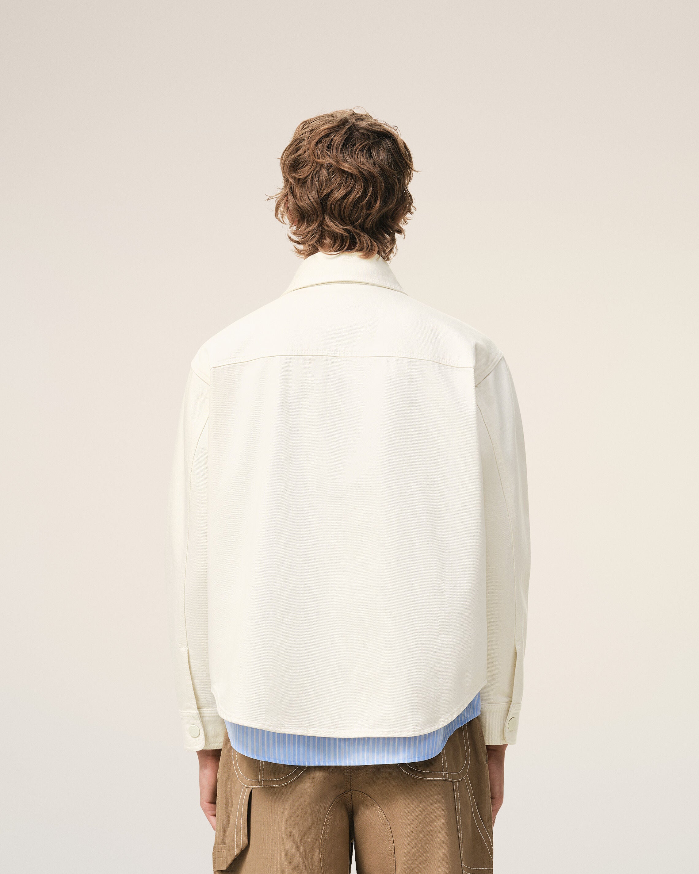 White Cotton Knitted Ami De Coeur Overshirt - 5