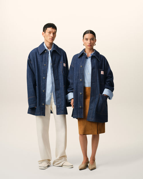 Blue Cotton Ami Paris Heritage Label Worker Jacket - 13 - Ami Paris