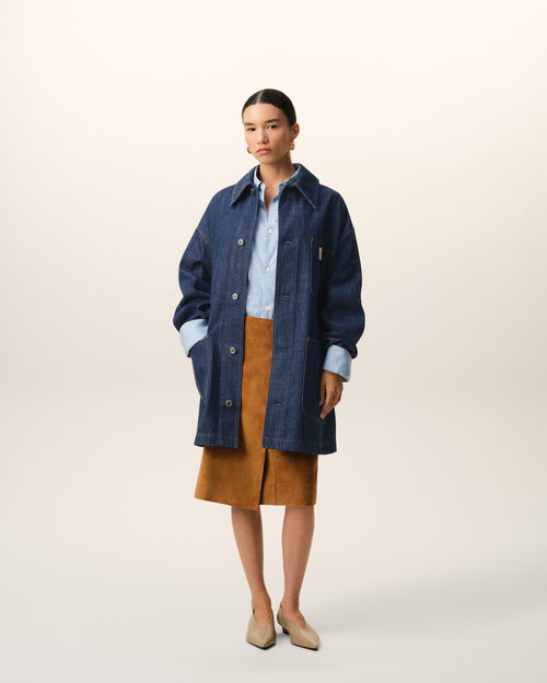                                 Blue Cotton Ami Paris Heritage Label Worker Jacket - 3                             - Ami Paris