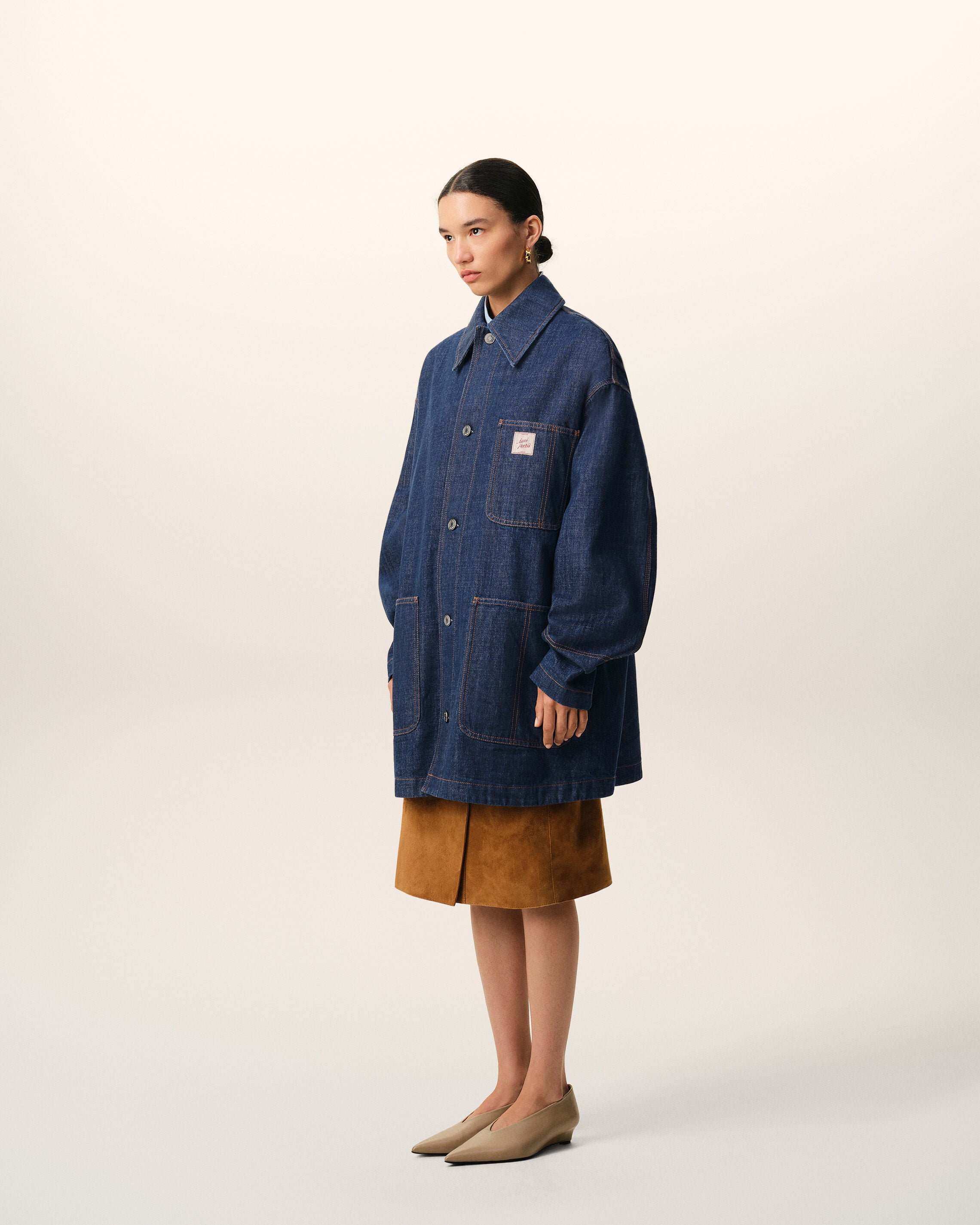 Blue Cotton Ami Paris Heritage Label Worker Jacket - 12