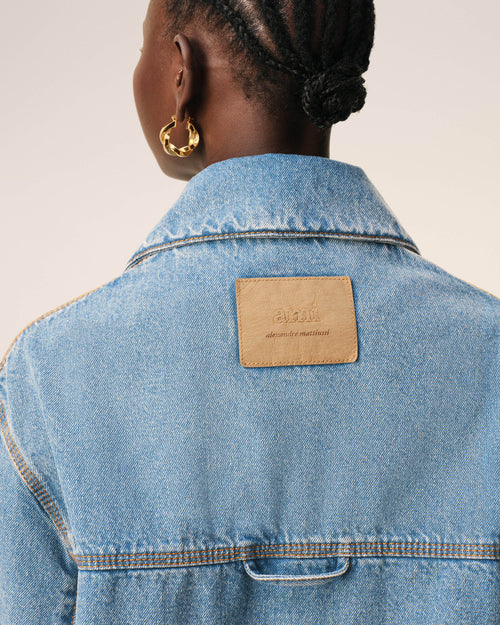 Blue Cotton Ami De Coeur Worker Worker Overshirt - 10 - Ami Paris