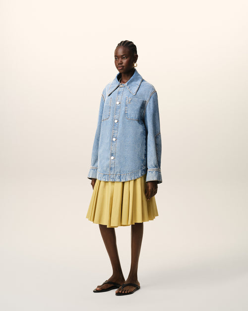 Blue Cotton Ami De Coeur Worker Worker Overshirt - 12 - Ami Paris