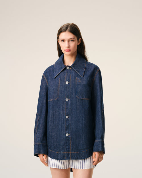 Sobrecamisa de trabajo Ami de Cœur de algodón azul - Mujer - 10 - AMI Paris - Ami Paris